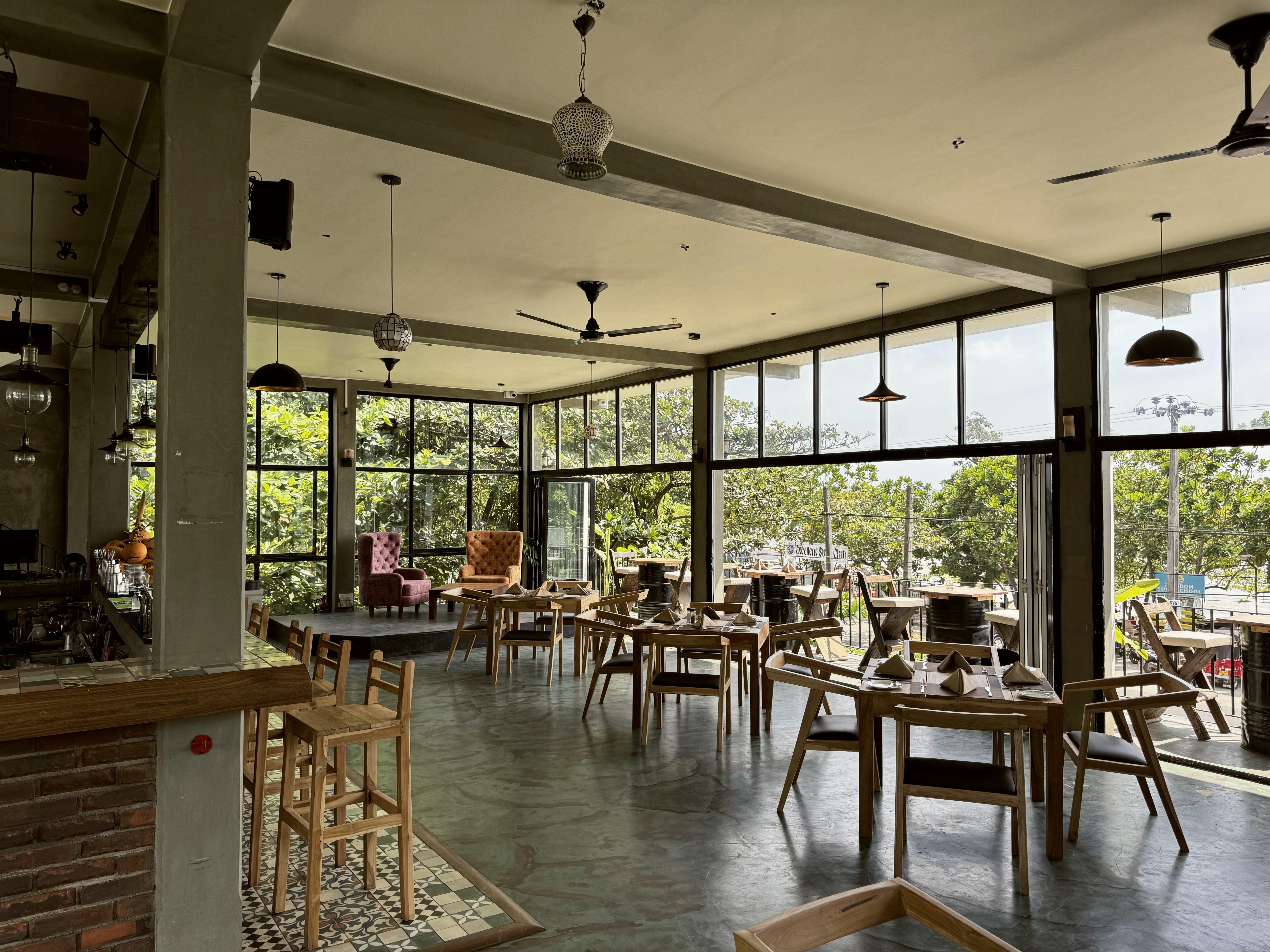 Cafe Samaya beachfront dining experience Weligama